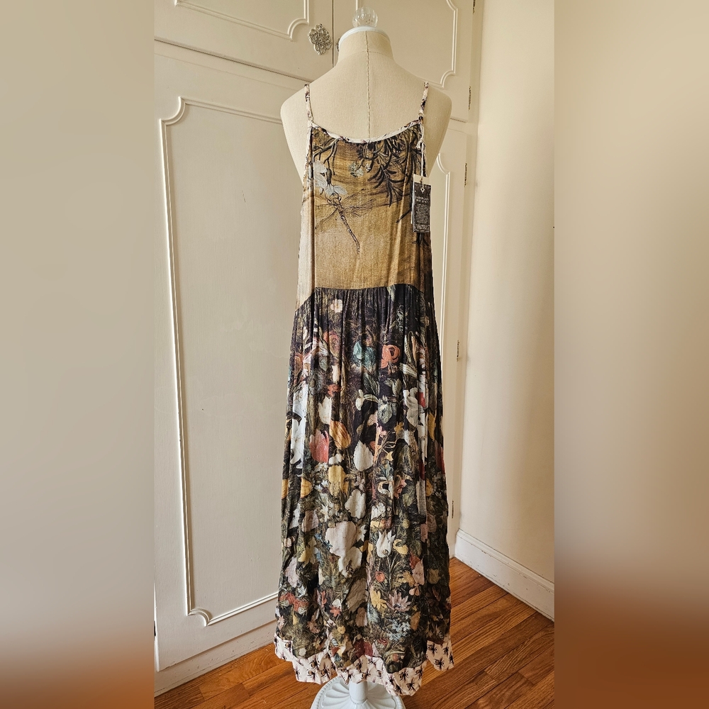 Market of Stars I Dream in Flowers Bohéme Slip Dress and Scarf Size S/M - Picture 8 of 16